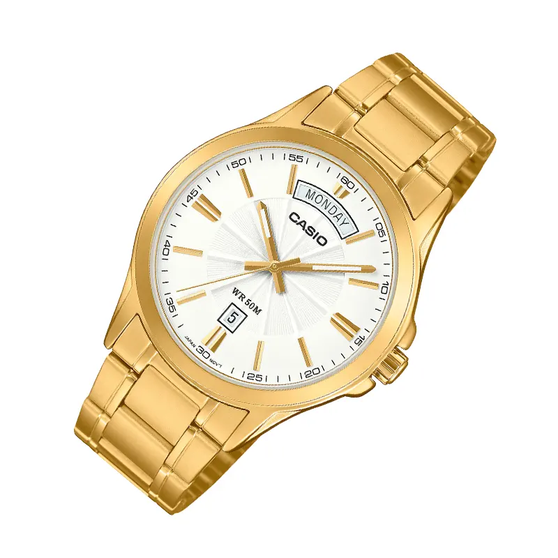 Casio Enticer White Dial Japan Quartz Men's Watch- MTP-1381GD-7AV